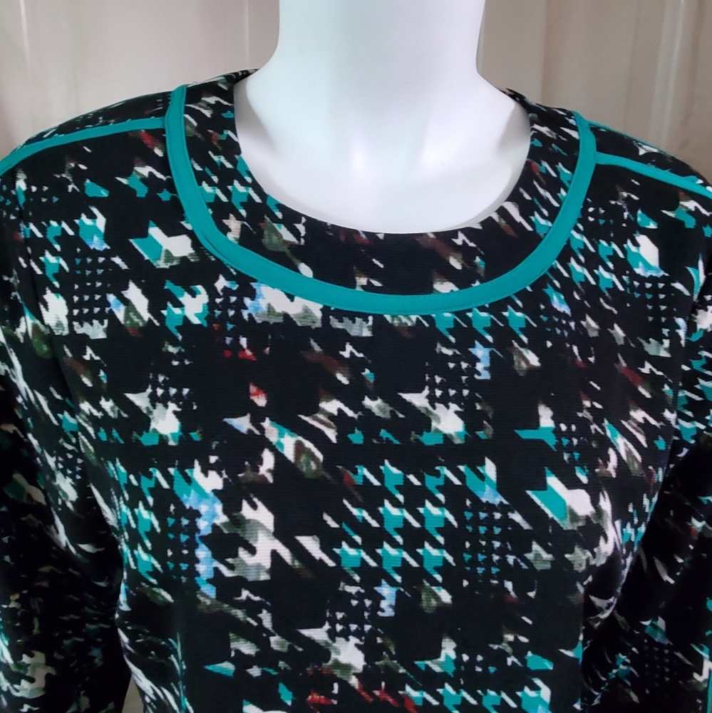 🦜 2/$10 Gabby Skye Black Multicolor Elegant Dress. Size 10. - Picture 6 of 10